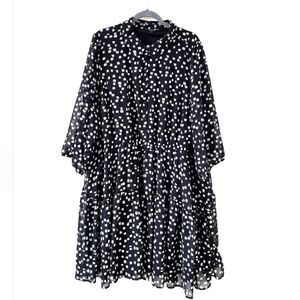 Torrid Black and White Long Sleeve Dress
